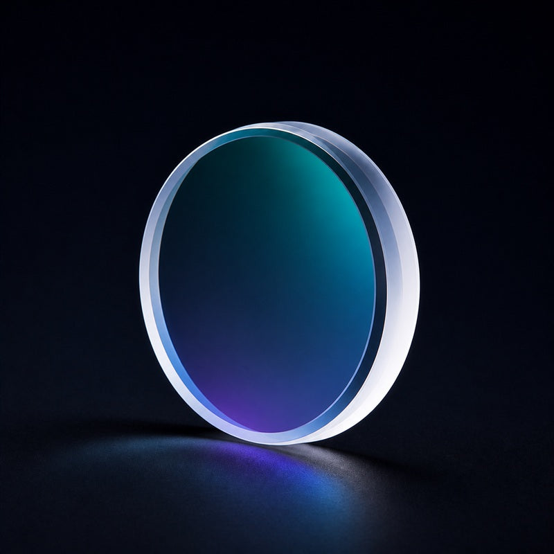 Angled view of Visible-NIR Achromatic Doublet for laser focusing, imaging and beam-shaping systems