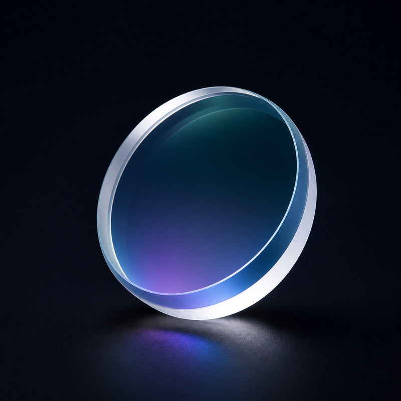 K9 Precision Bi-Concave Lens front product view on a dark background