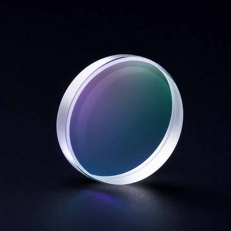 K9 Bi-Concave Lens front product view on a dark background