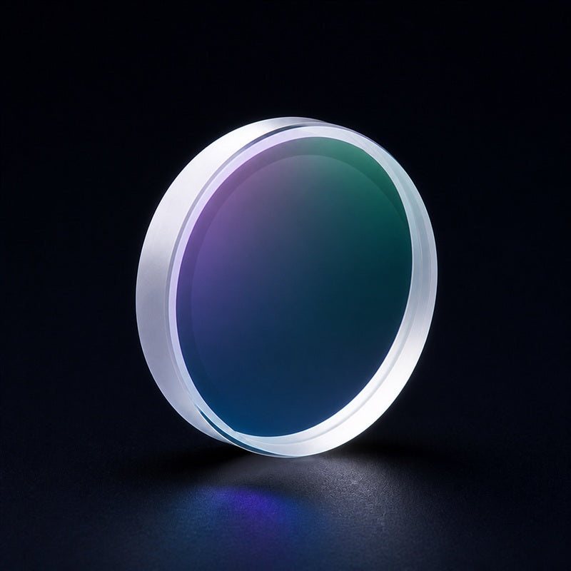 Angled view of K9 Bi-Concave Lens for laser focusing, imaging and beam-shaping systems