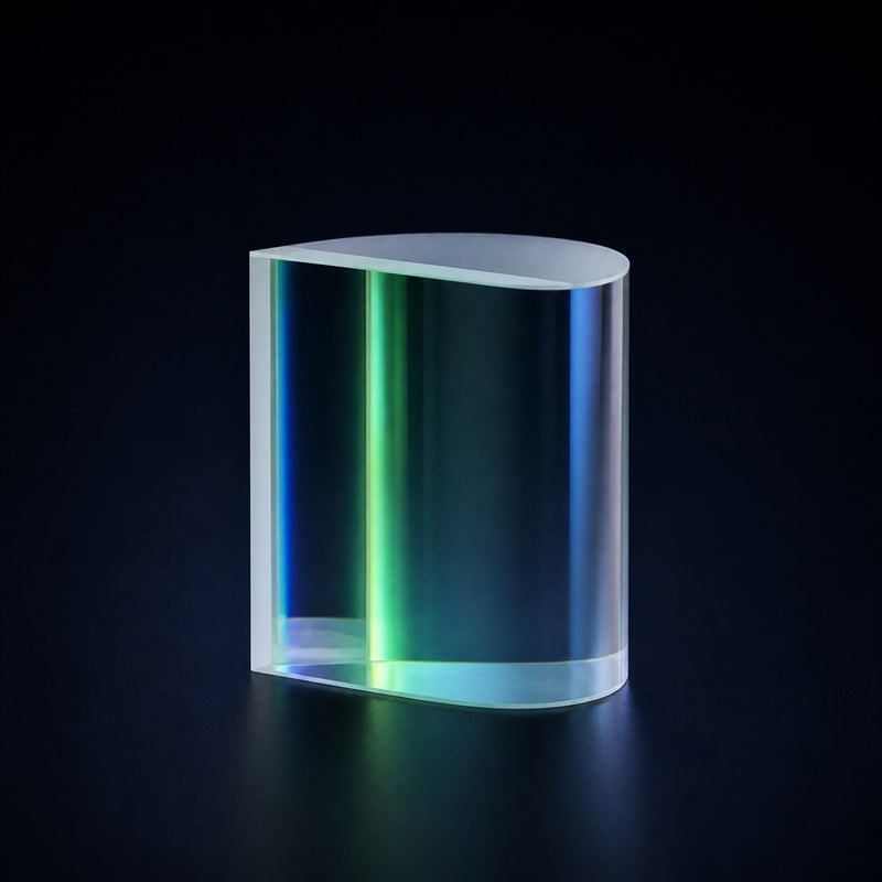 K9 Plano-Convex Cylindrical Lens front product view on a dark background