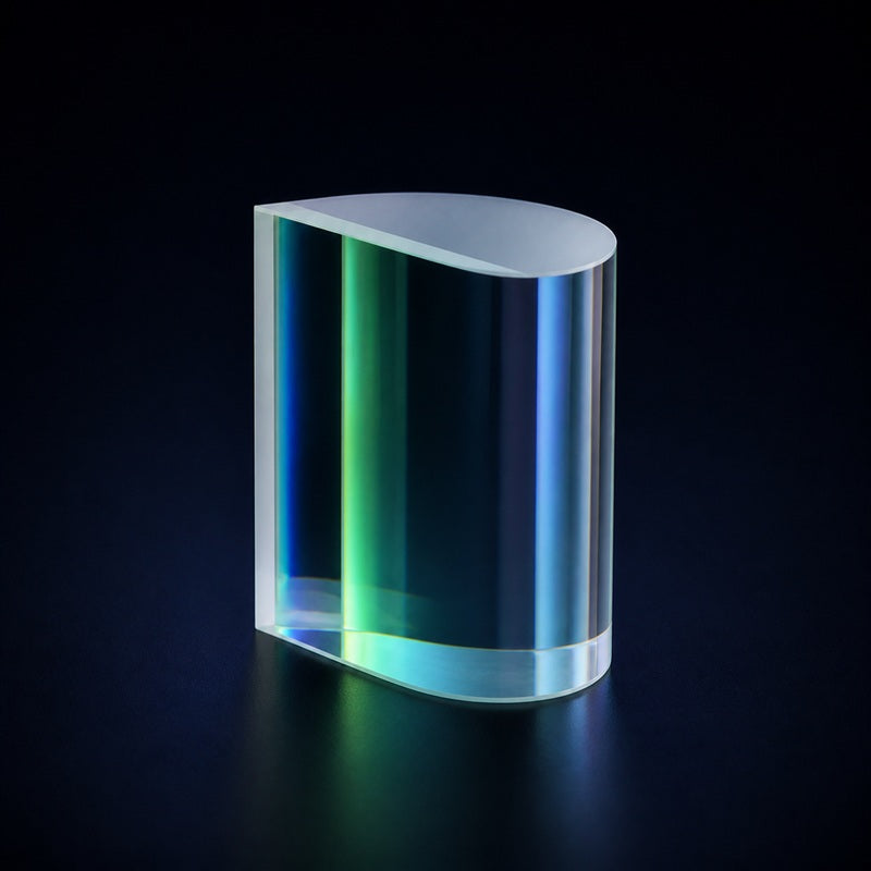 Angled view of K9 Plano-Convex Cylindrical Lens for laser focusing, imaging and beam-shaping systems