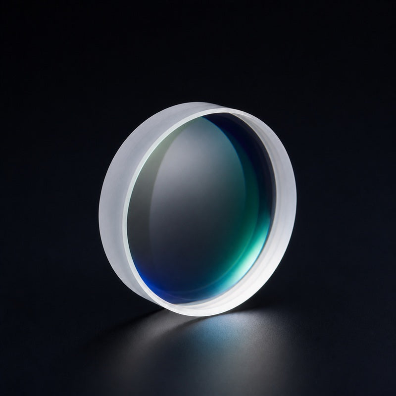 Angled view of UV Fused Silica Bi-Concave Lens for laser focusing, imaging and beam-shaping systems