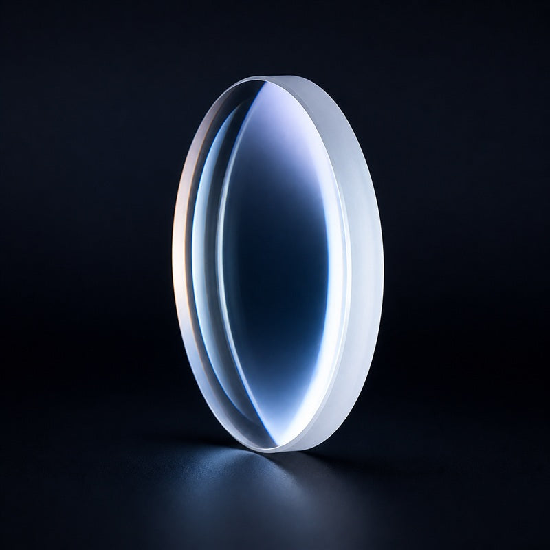 K9 Positive Meniscus Lens front product view on a dark background