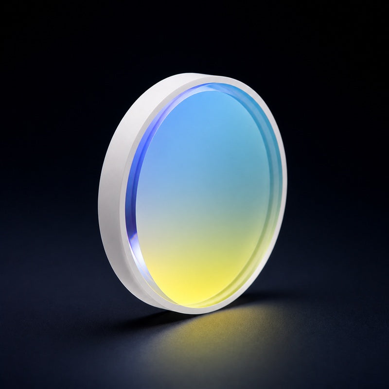 Angled view of Positive Achromatic Doublet for laser focusing, imaging and beam-shaping systems