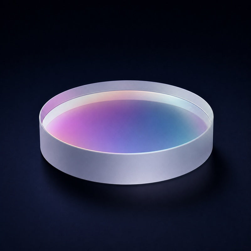 Angled view of K9 Standard-Precision Plane Window for sensor protection, imaging and laser enclosures
