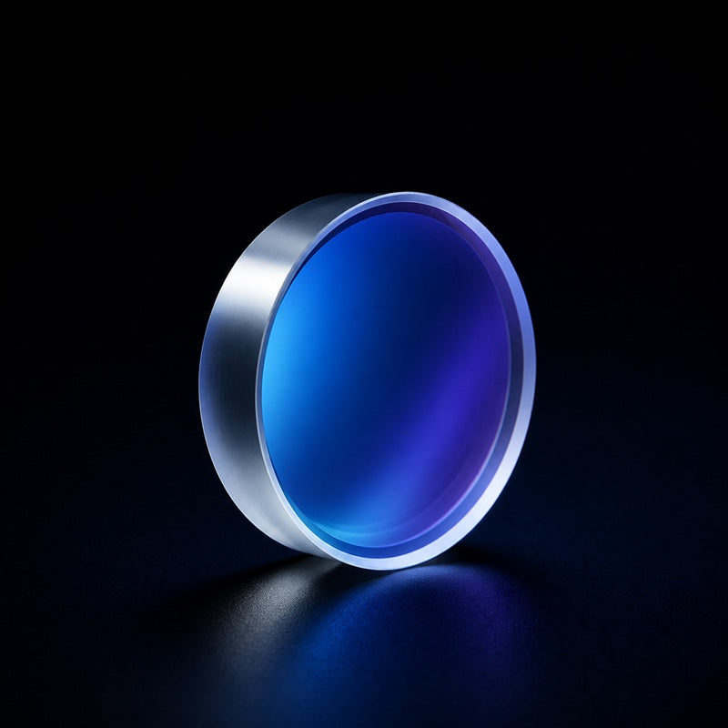 Angled view of UV Fused Silica Laser-Grade Plane Window for sensor protection, imaging and laser enclosures
