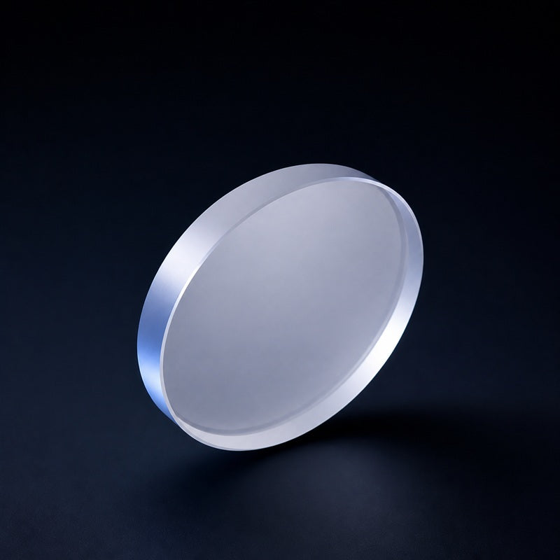 UV Fused Silica Brewster Window front product view on a dark background