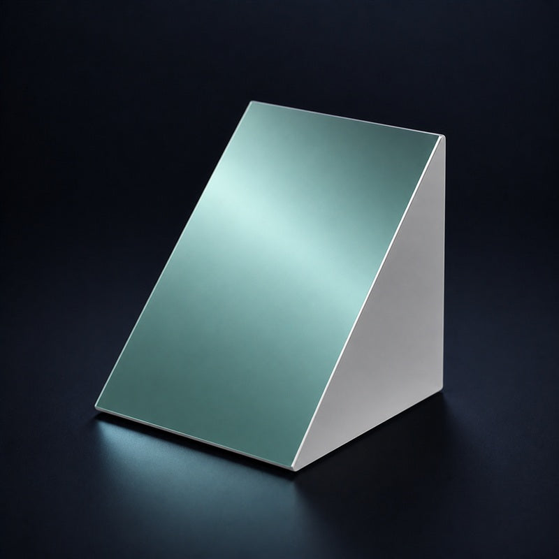 Angled view of K9 Right-Angle Prism Mirror for laser reflection, beam delivery and optical instruments