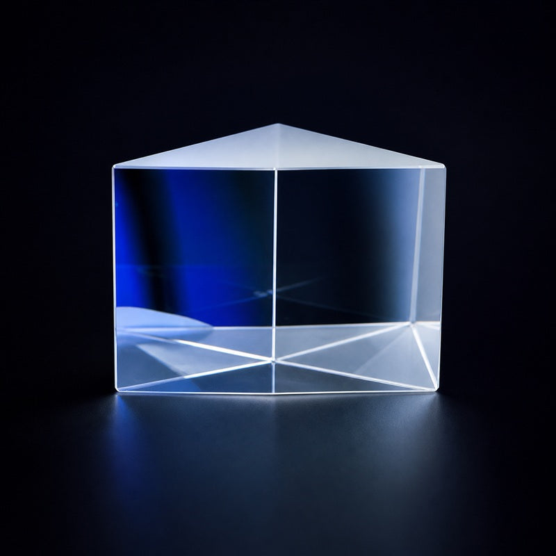 UVFS Laser Right-Angle Prism front product view on a dark background