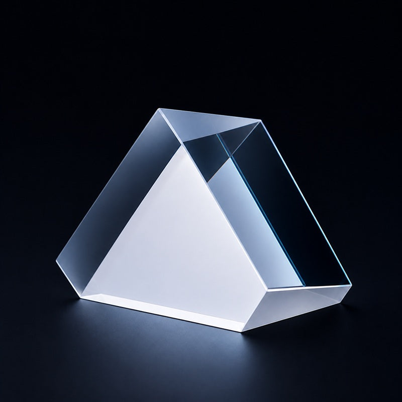 Angled view of UVFS High-Precision Right-Angle Prism for beam steering, image rotation and optical alignment