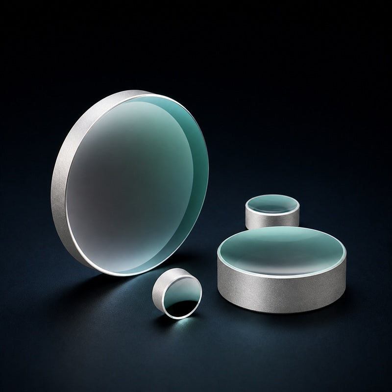 Angled view of K9 Plano-Concave Dielectric High-Reflector for laser reflection, beam delivery and optical instruments