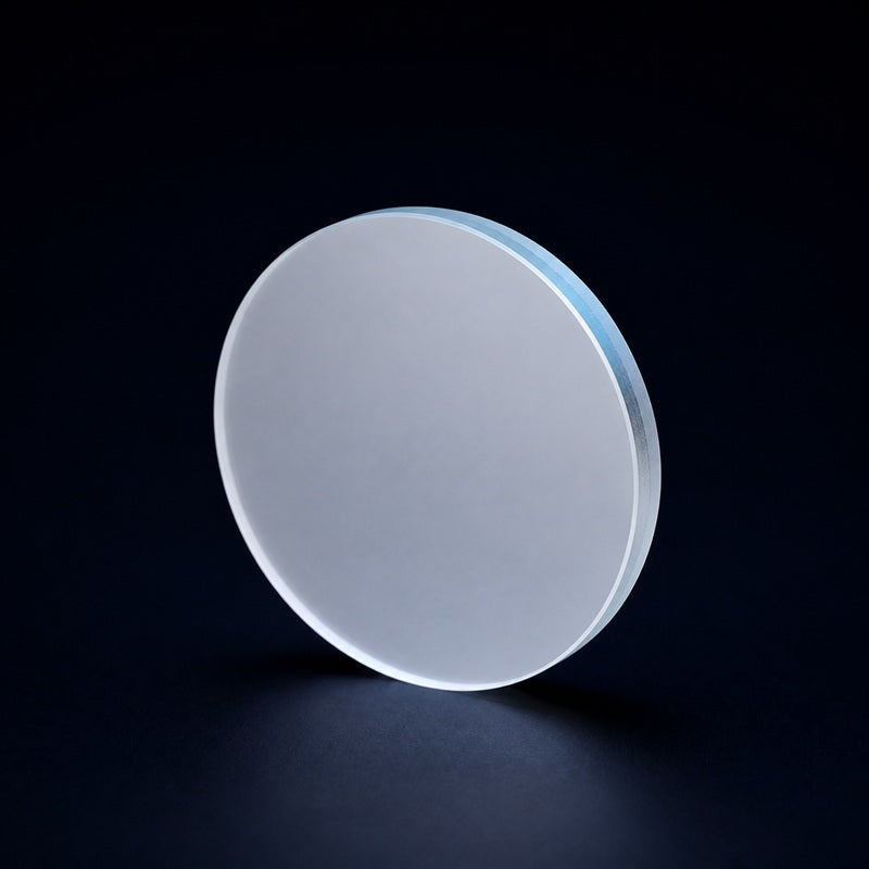 Angled view of UV Fused Silica Standard-Precision Plane Metallic Mirror for laser reflection, beam delivery and optical.