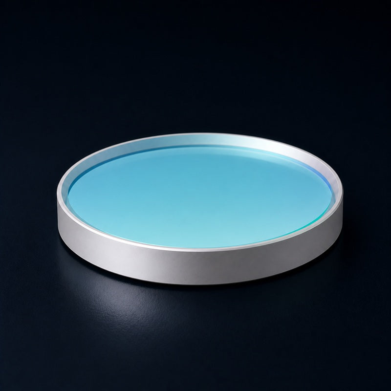 Angled view of K9 Dual-Wavelength Dielectric Laser Mirror for laser reflection, beam delivery and cavity alignment