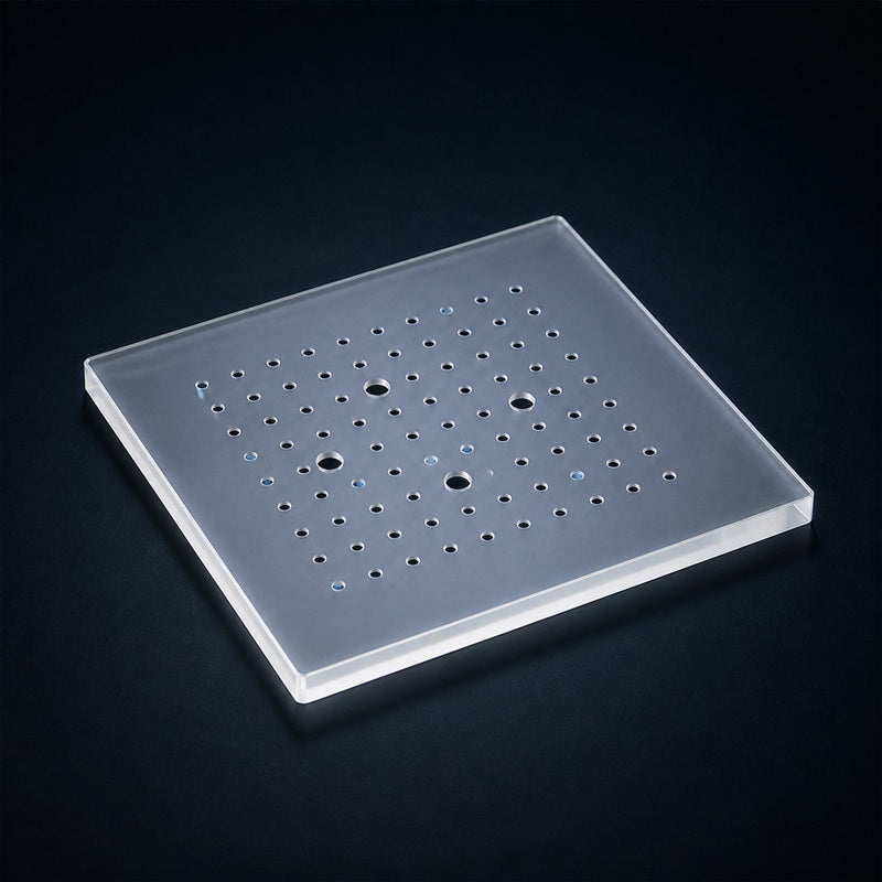 Angled view of Stereo Vision Calibration Target for machine vision, microscopy and optical calibration