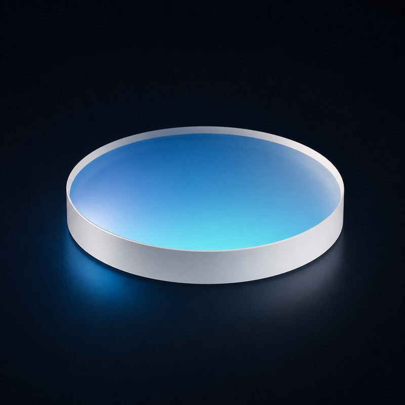 K9 Elliptical Broadband Beamsplitter Plate front product view on a dark background