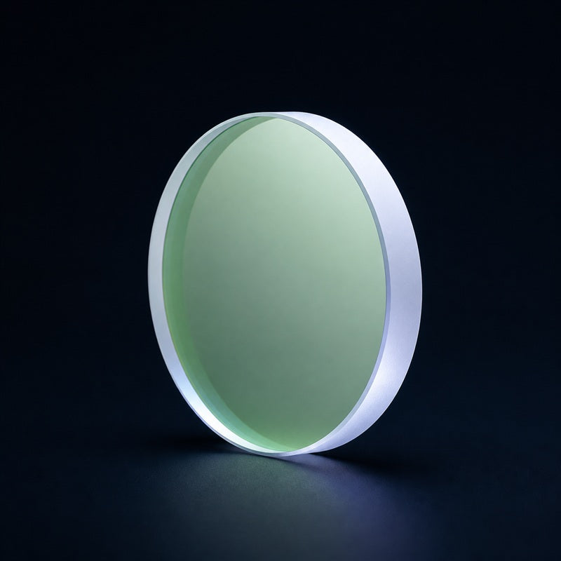 Calcium Fluoride Infrared Beamsplitter Wedge front product view on a dark background