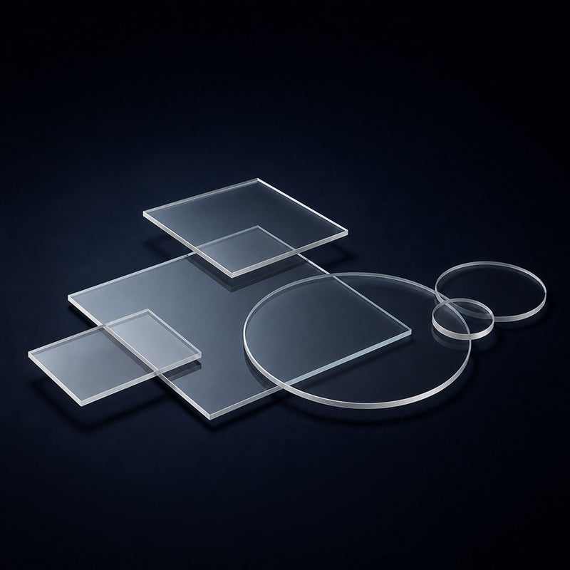 Angled view of Economy Beamsplitter Plate for beam splitting, interferometry and imaging systems