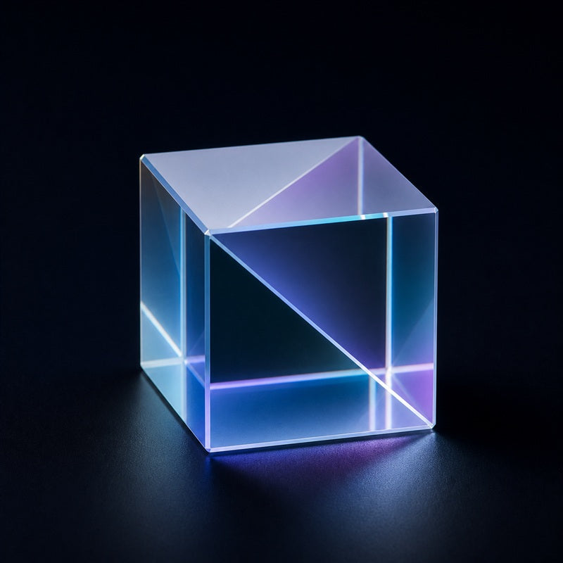 Standard Beamsplitter Cube front product view on a dark background