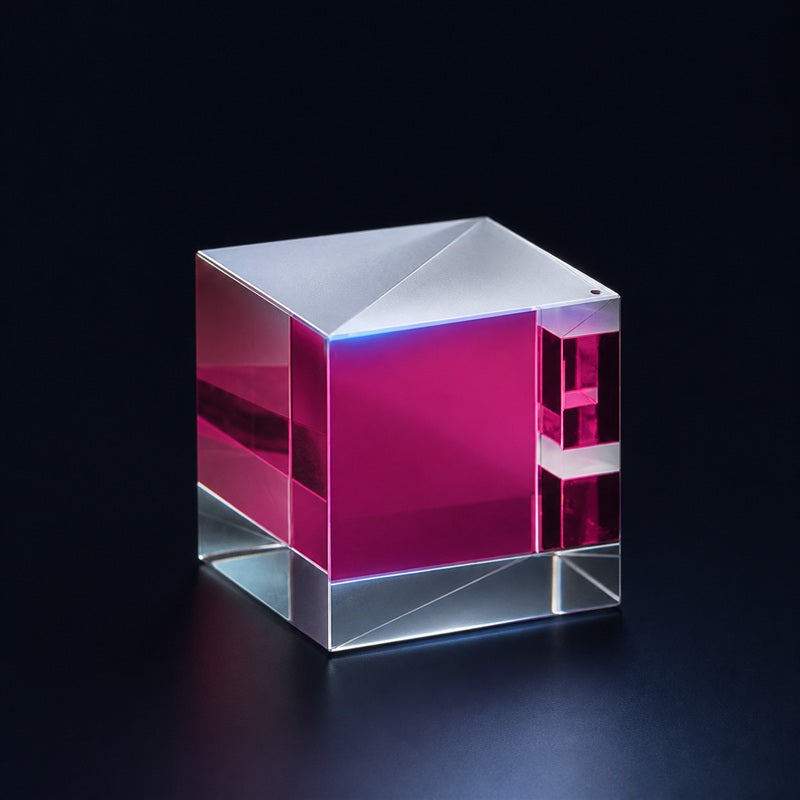 Polarizing Beamsplitter Cube front product view on a dark background