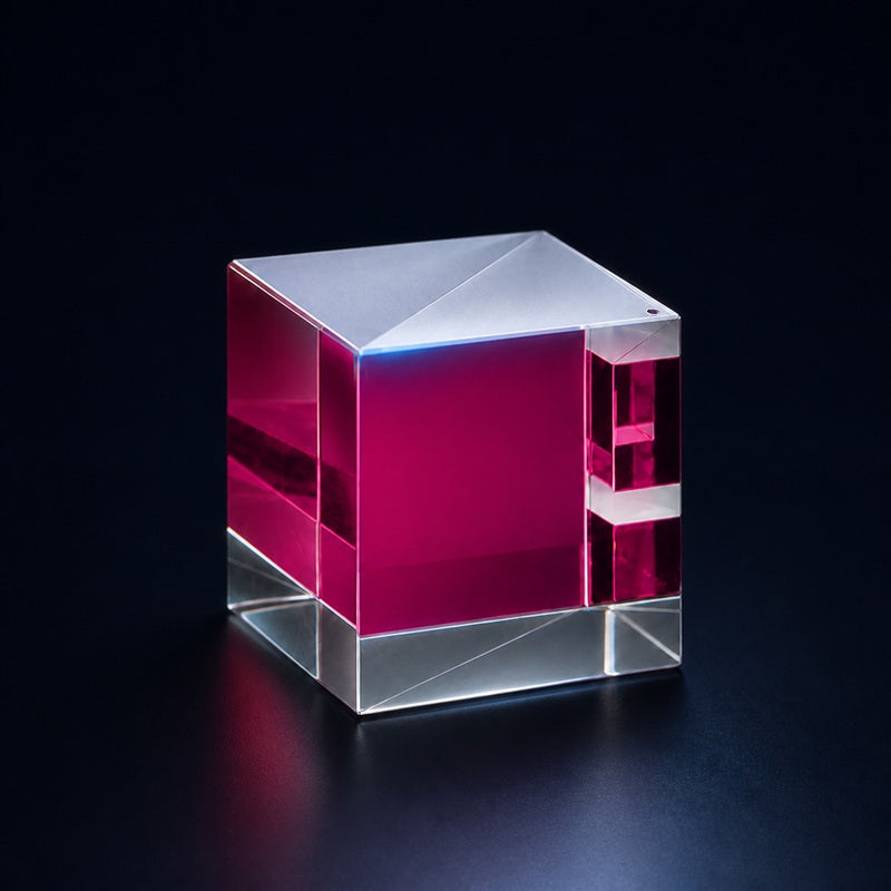Angled view of Polarizing Beamsplitter Cube for beam splitting, interferometry and imaging systems