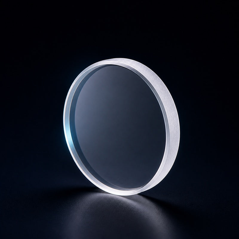 Angled view of Quartz Single-Surface Optical Flat for interferometry, surface testing and optical metrology