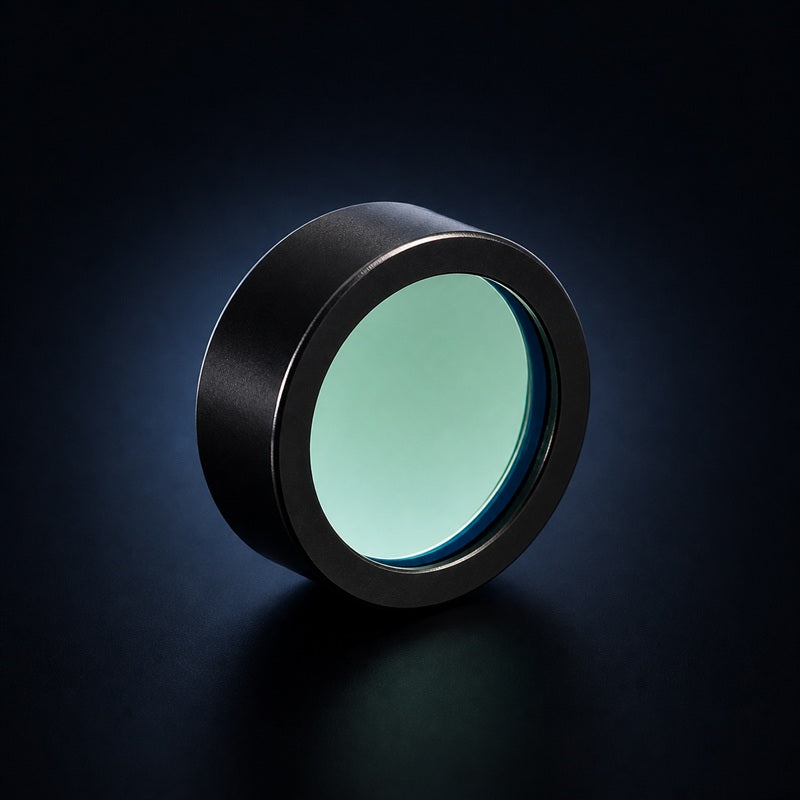 10 nm Narrowband Interference Filter front product view on a dark background