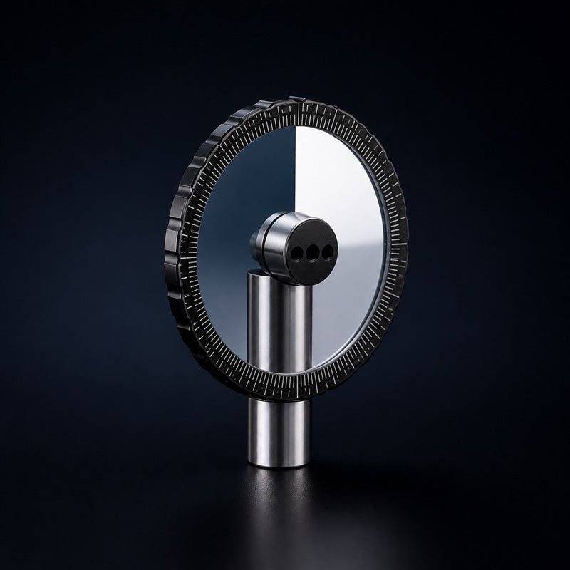 Angled view of Circular Variable Neutral Density Attenuator for spectroscopy, imaging and wavelength selection